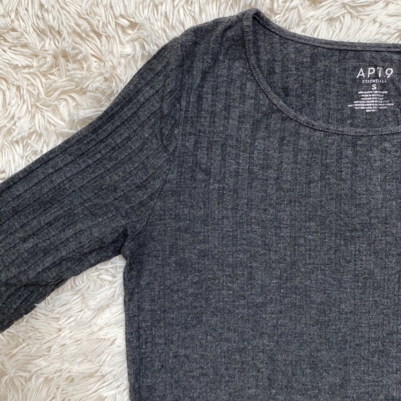 Apt. 9 Ribbed SS Top 💗 Gray - Picture 7 of 12